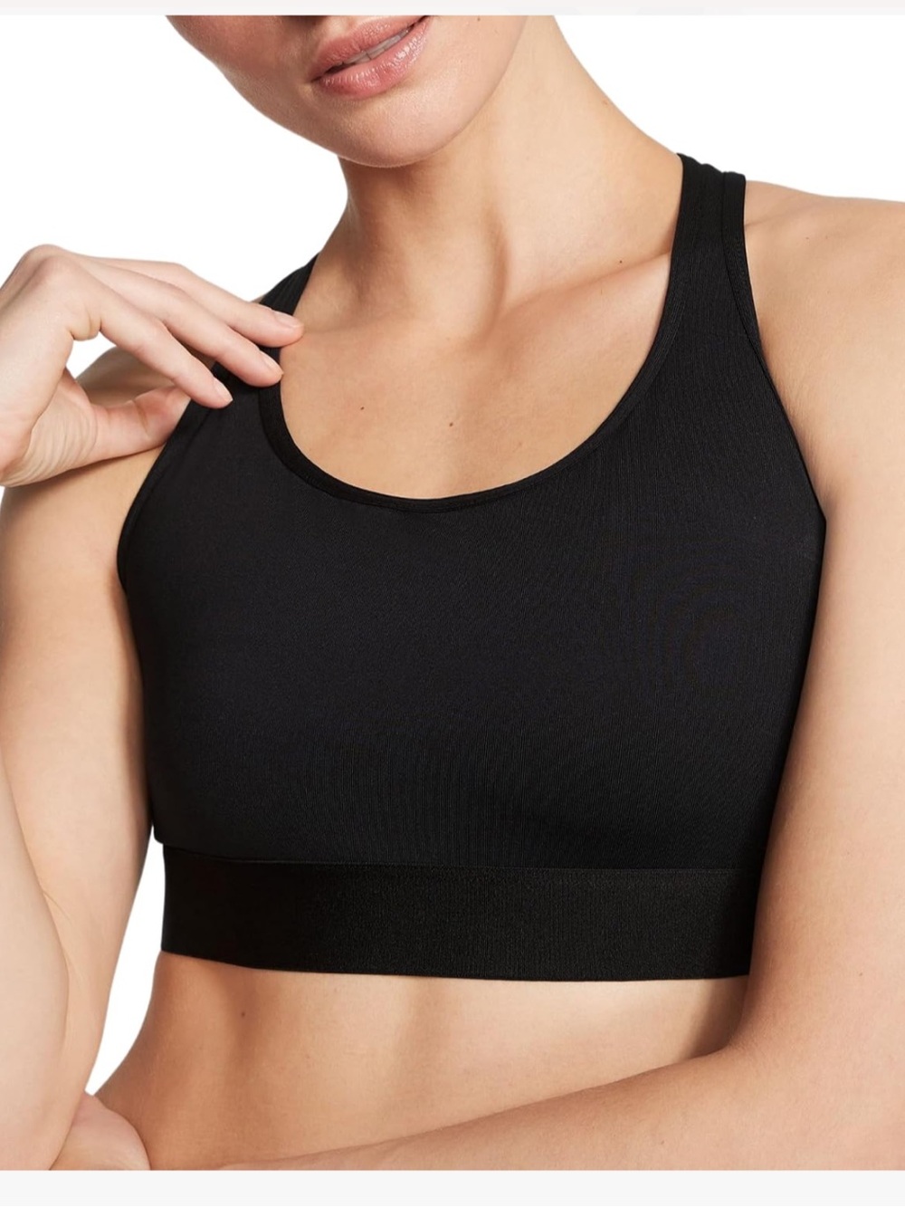 Victoria's Secret Black Mesh Racerback Sports Bra
